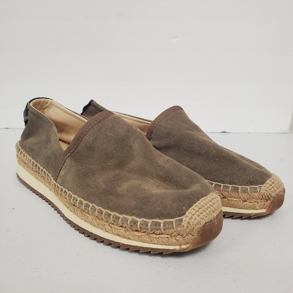 Rag & Bone Women Leather Slip On Platform Espadrilles Size 9.5 US 39.5 EU Brown